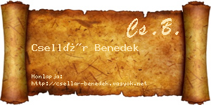Csellár Benedek névjegykártya
