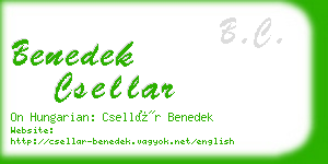 benedek csellar business card